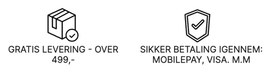 Gratis levering ved køb over 499 kr og sikker betaling med MobilePay, Visa og flere betalingsmuligheder